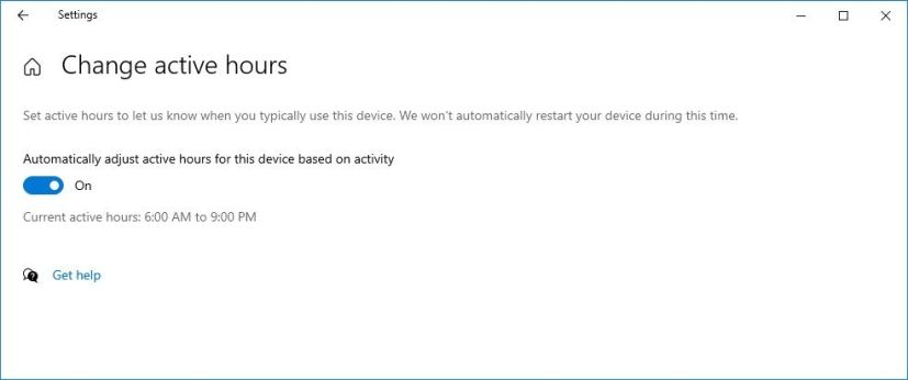 Change active hours enabled