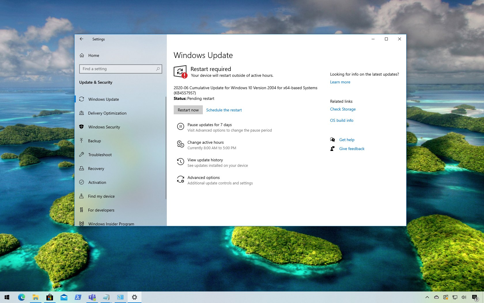 Windows 10 update KB4557957