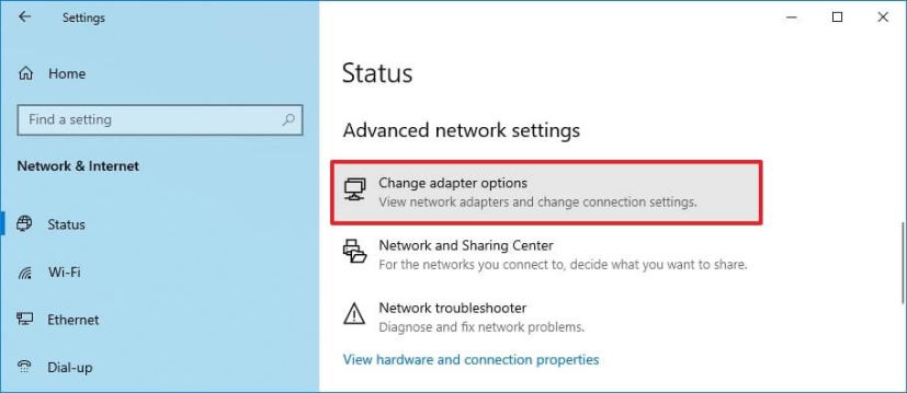 Change adapter options