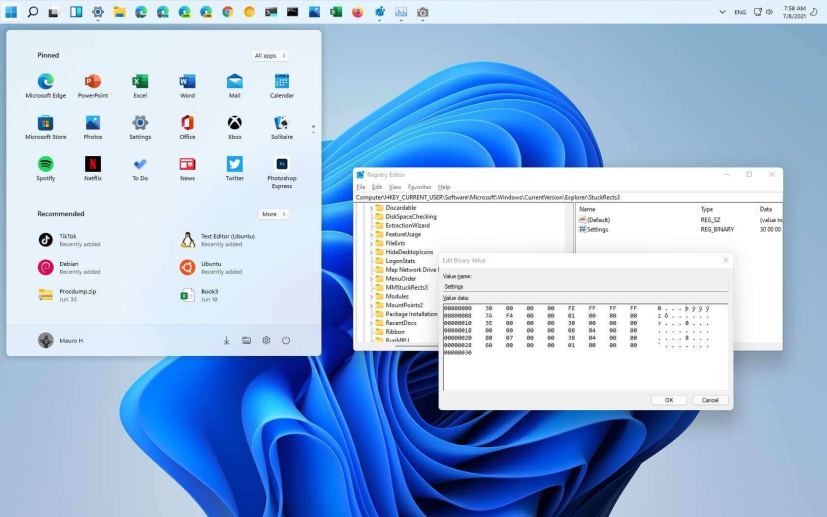 Windows 11 taskbar at the top